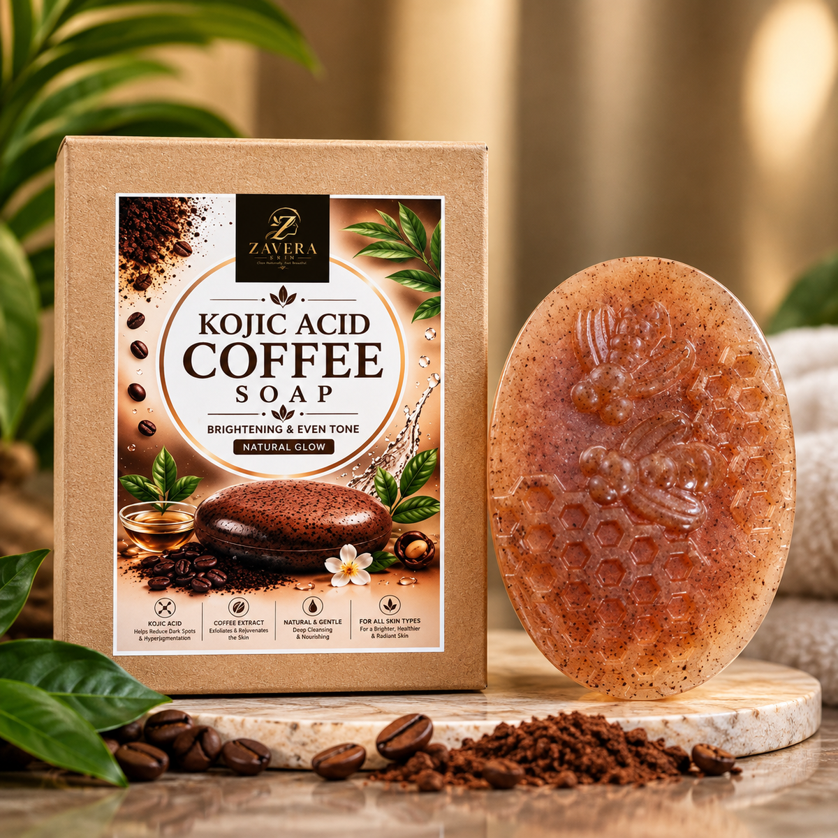 Zavera Skin Kojic Acid Coffee Soap
